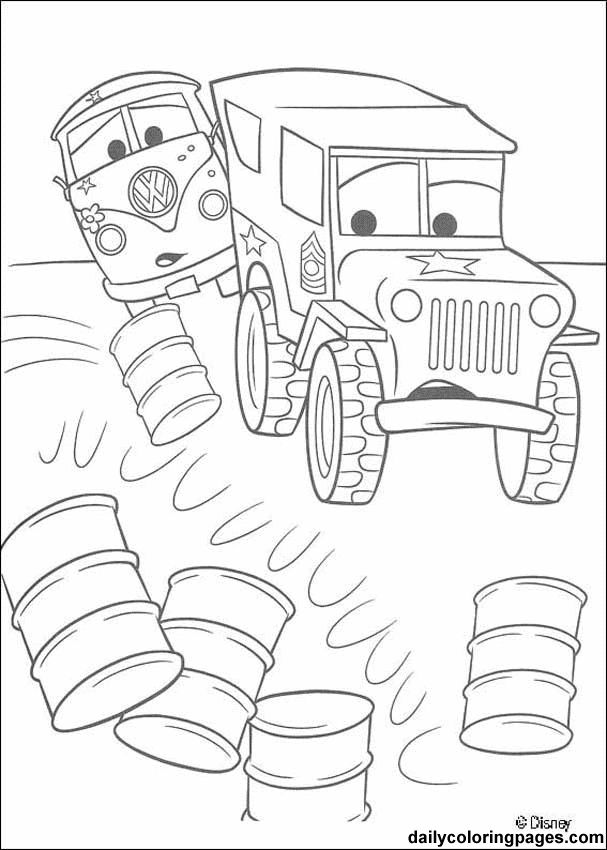 Plansa de colorat cu Cars pixar 125 30